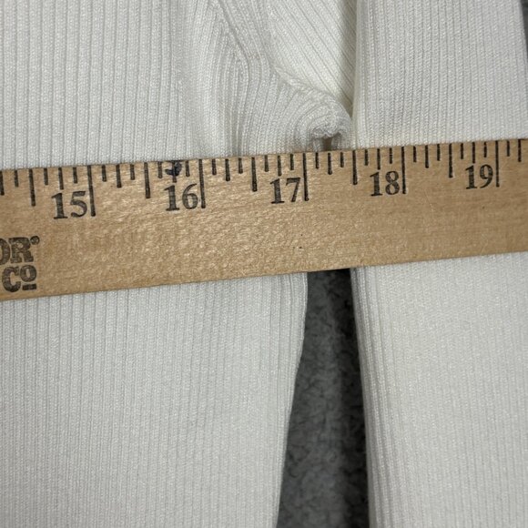 I.n.c. International Concepts Womens Detail Ribbed Mock Neck Sweater White Large - Picture 9 of 11